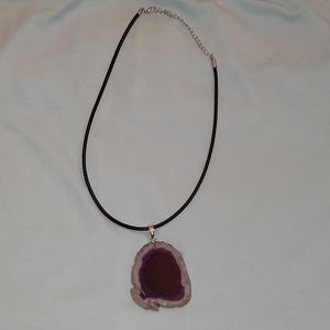 Purple smoke ALGATE handmade necklace